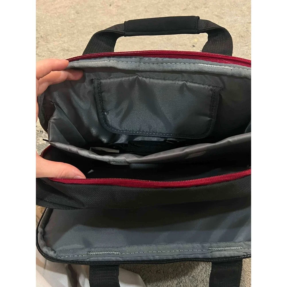 Targus for Dell Laptop Messenger Bag Black Red Padded Business Carrying Case